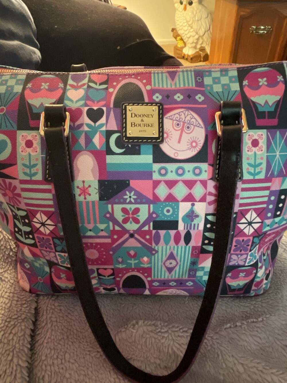 EUC!! Dooney & Bourke Disney It's A Small World Shopper Tote Bag